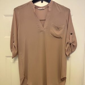 Lush silky 3/4 rose colored top